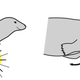 Illustration showing how the gray seal used its pectoral flippers to make the clapping sound.